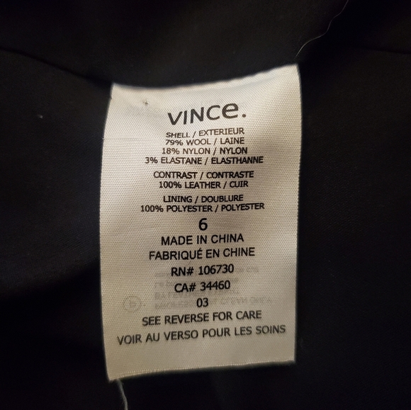 Vince Tweed Leather Jacket Size 6 - Picture 3 of 6